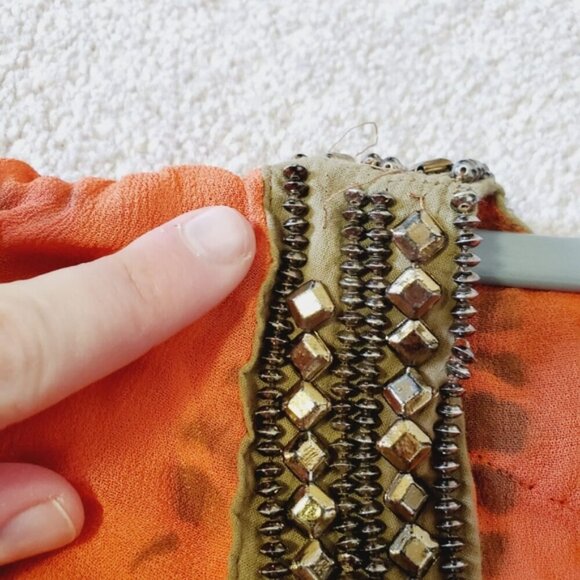 Michael Kors Vintage Y2K Fairy Beaded Boho Avant-garde Fairy Whimsical Top M - Picture 7 of 9